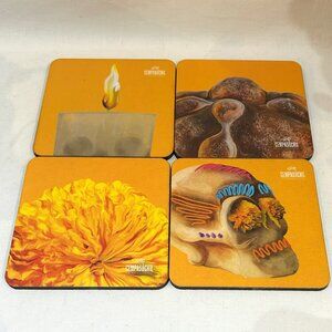 Set of 4 Coasters Victoria Cempasuchil Taste of Reunion Celebrating Day of Dead
